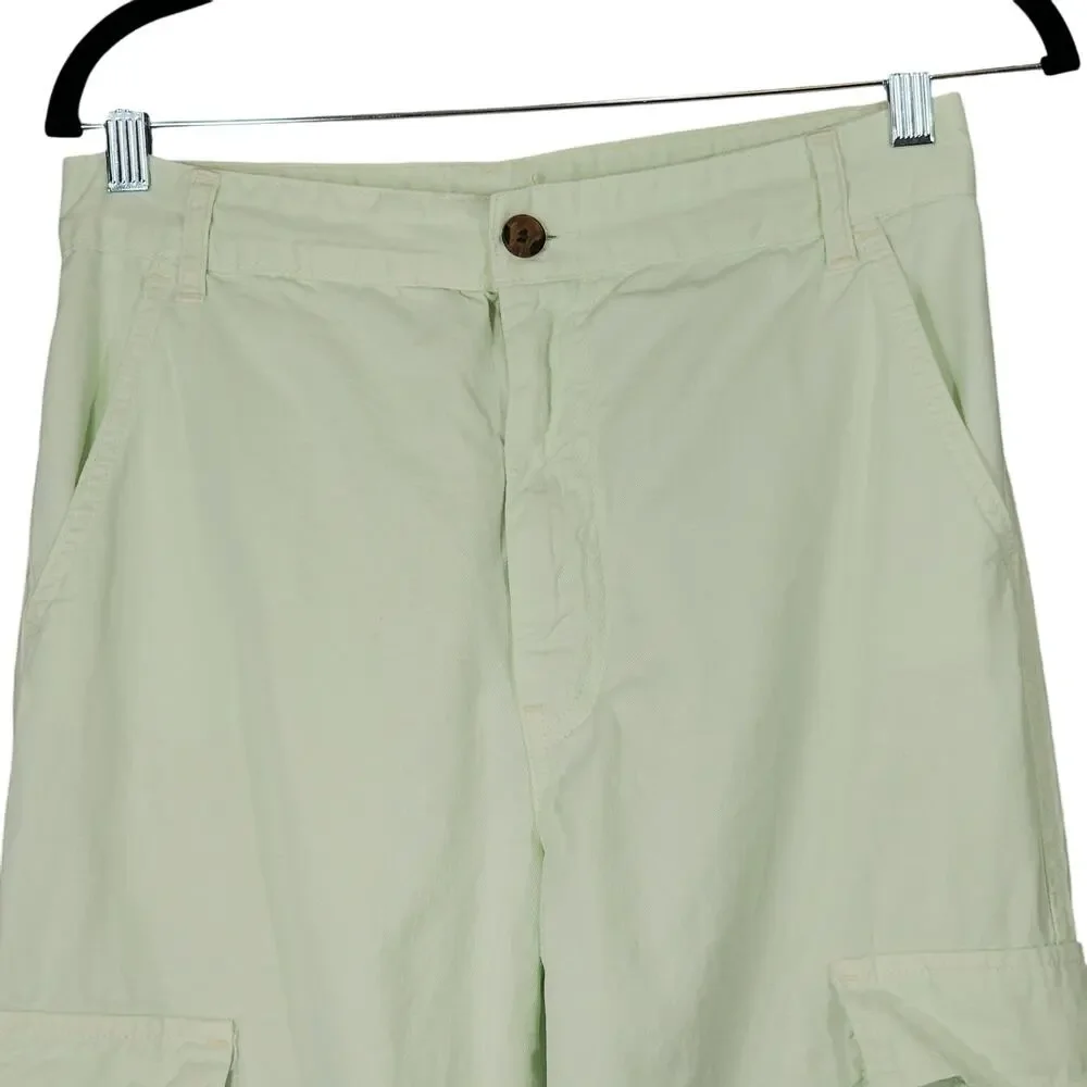Stradivarius STR Cargo Pants sz 8 Women Pistachio Green Pockets Spring Coachella